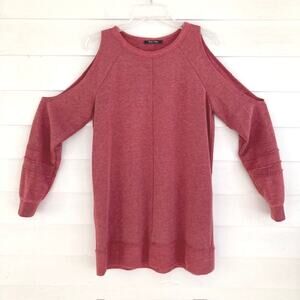 Anthropologie Doe & Rae NEW   Cold Shoulder  Knit Sweatshirt Jersey Tunic Top M